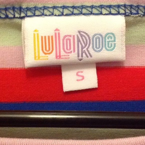 SALE NWOT S Lularoe Gigi- mint, red, blue stripes - Picture 2 of 4